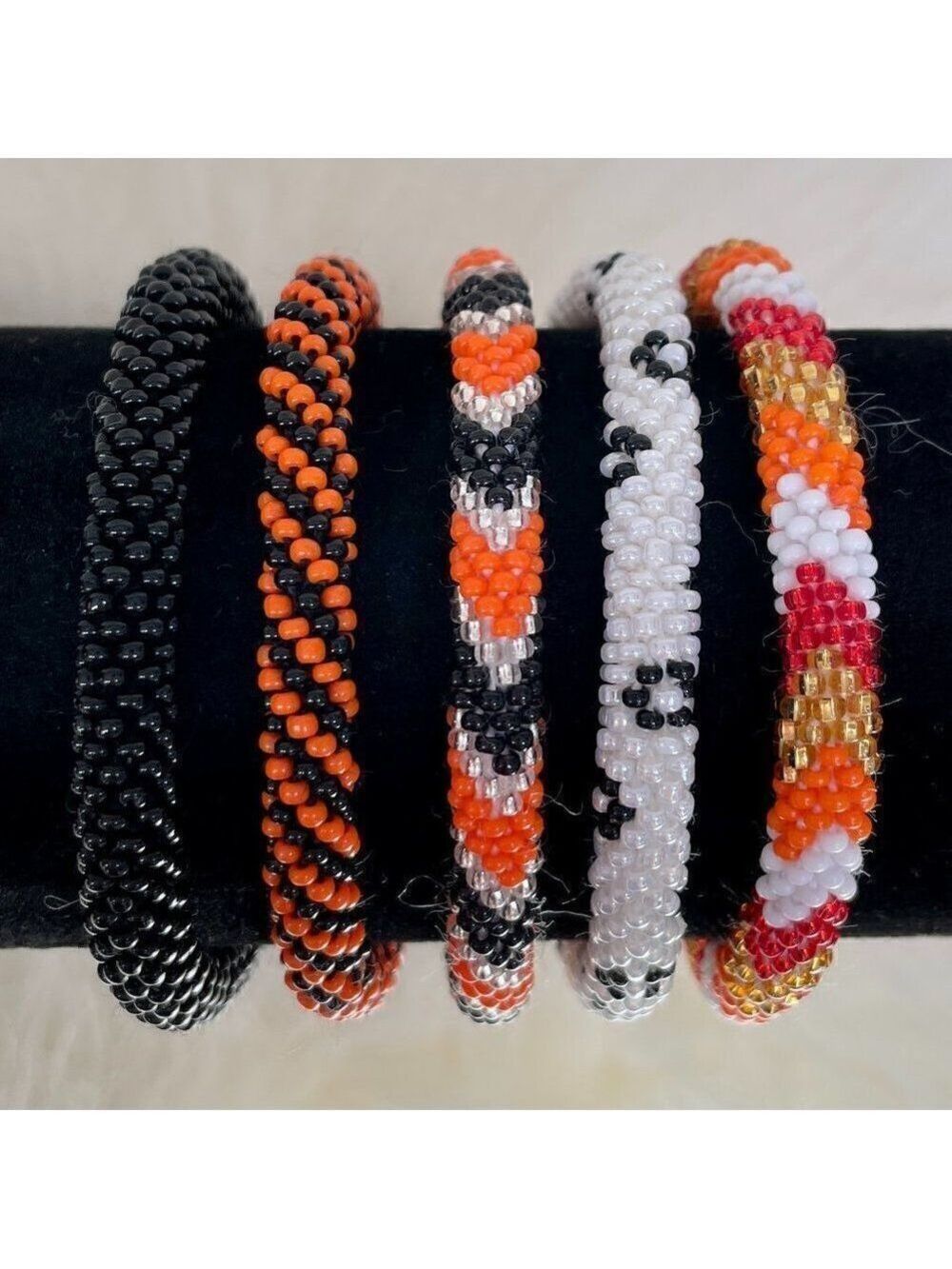HAND CRAFTED in Nepal Beaded Bracelets
 (set of 5) #226